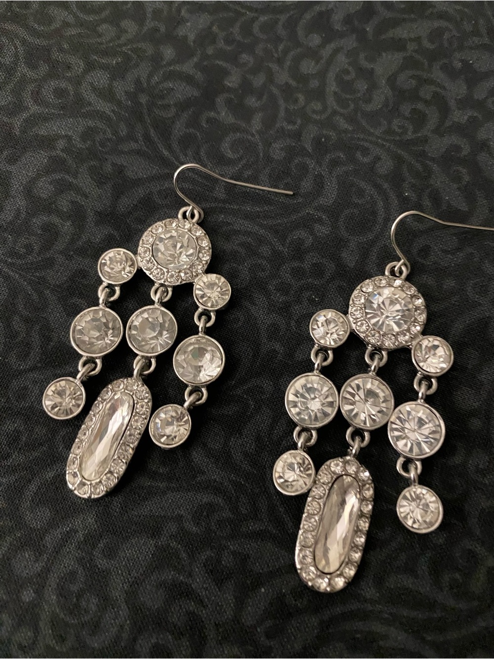 Charming Charlie Silver-Tone Clear Crystal Dangle Earrings